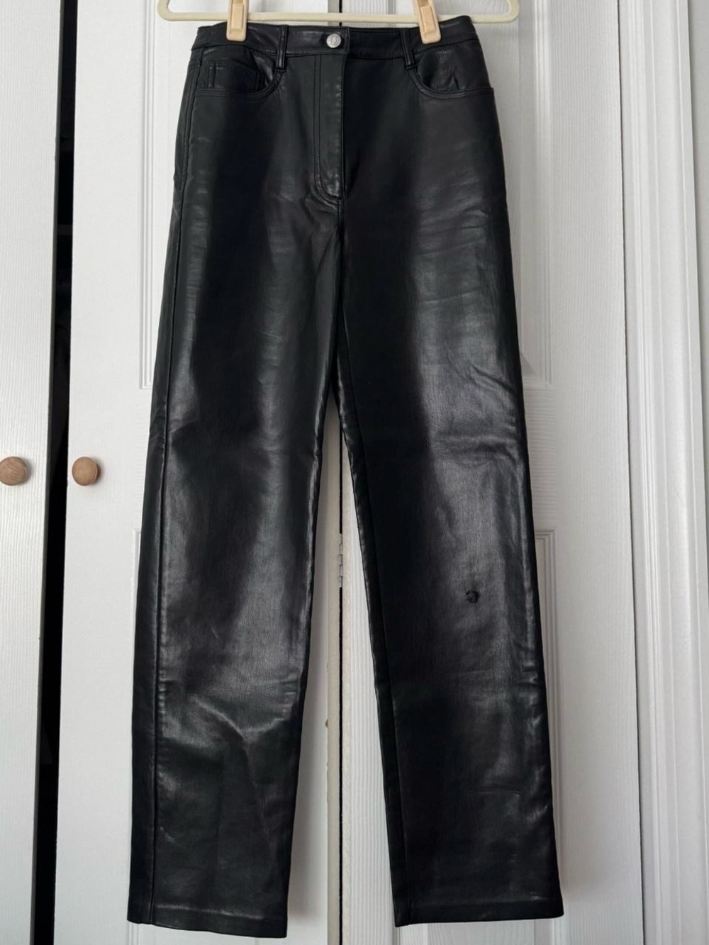Wilfred Black Faux Leather High-Rise Pants